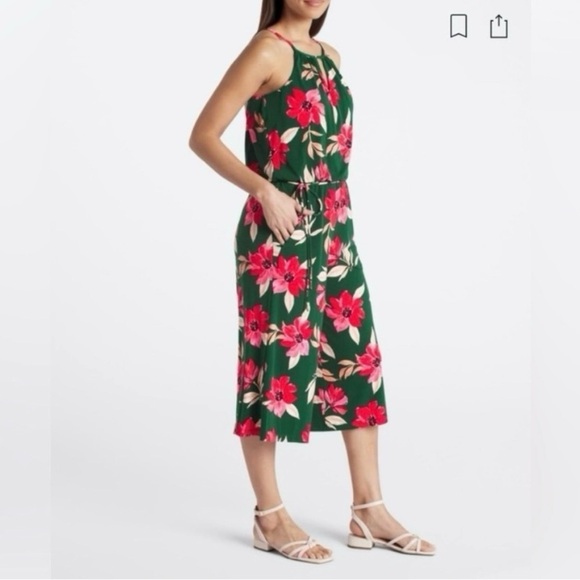 Maggy London Pink and Green Tropical Jumpsuit - Picture 4 of 5